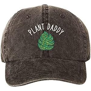 Unisex Black 100% Cotton Plant Daddy Embroidered Adjustable Classic Baseball Cap